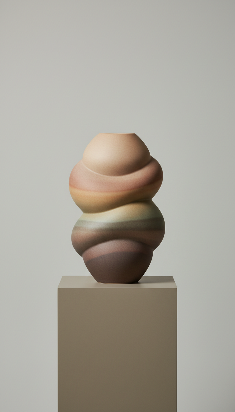 Arc Strata Porcelain Vase