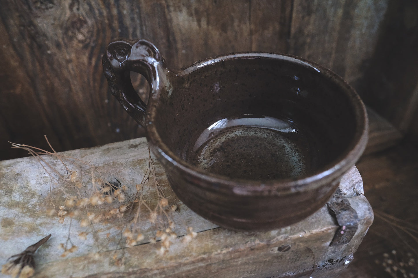 Carved Handle Mug