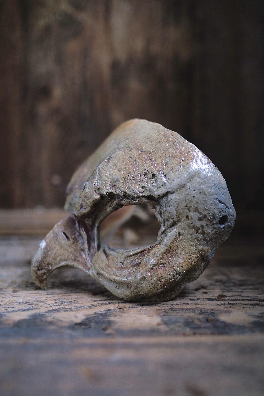 Woodfired Ceramic Bird Mask - SAND DUNE
