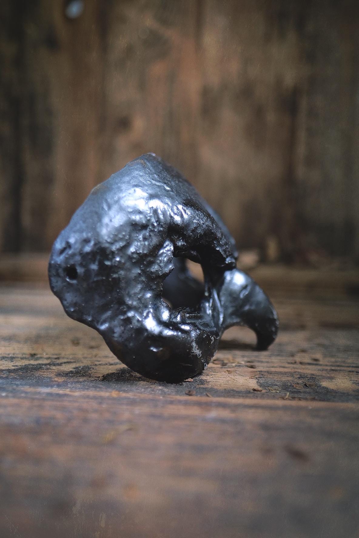 Woodfired Ceramic Bird Mask -  Volcanic Ash