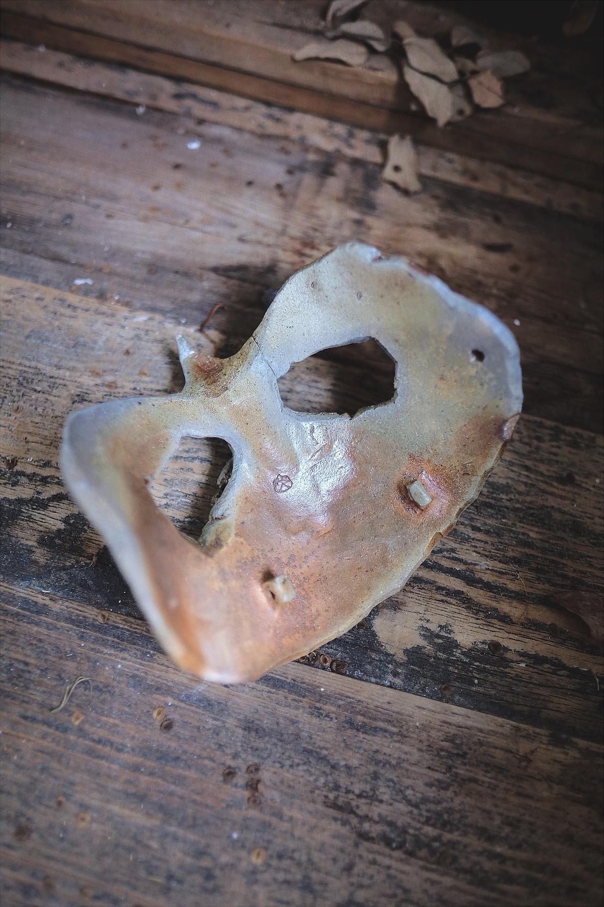 Woodfired Ceramic Bird Mask - SAND DUNE