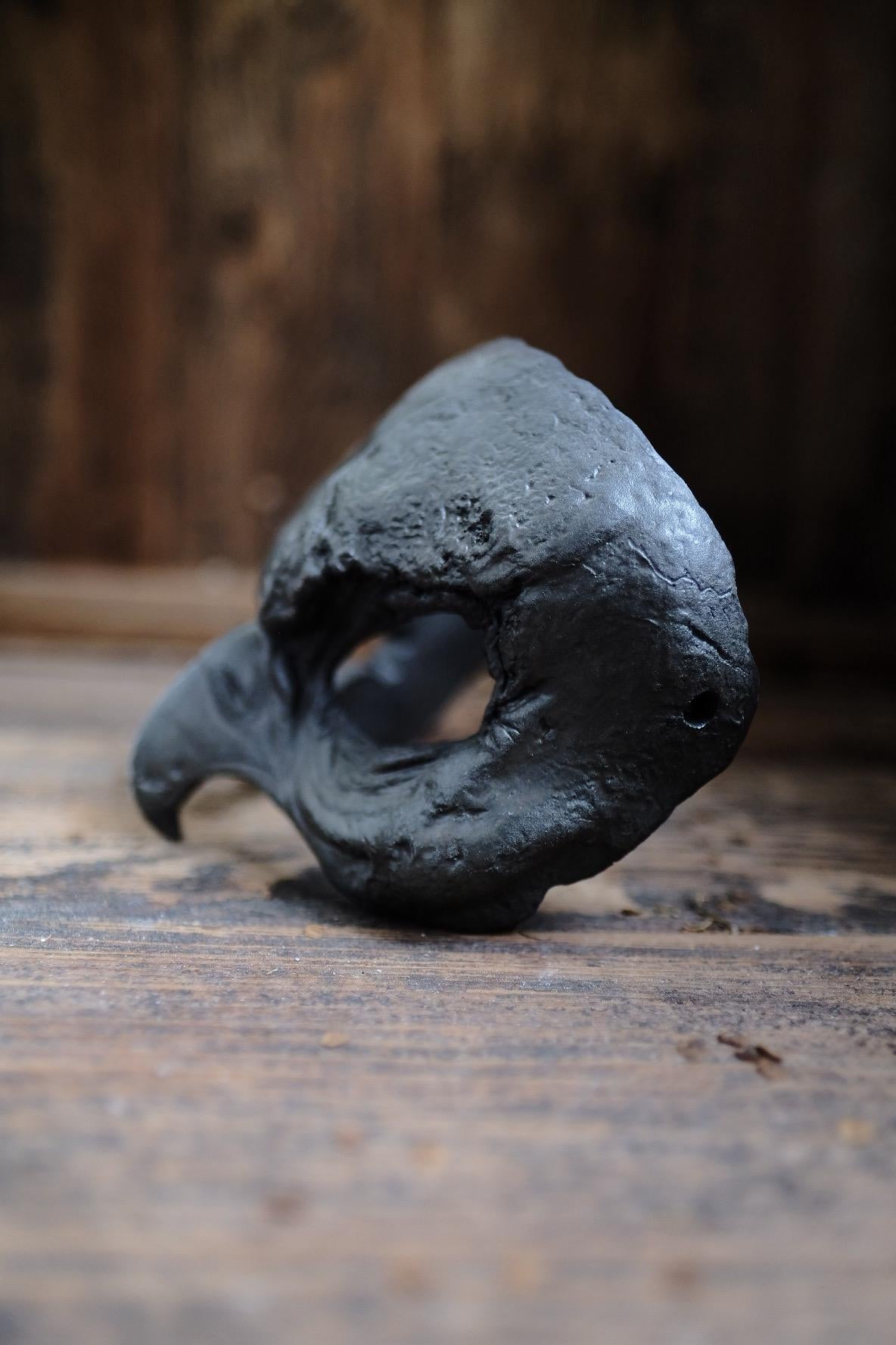 Woodfired Ceramic Bird Mask -  Leather & Tobacco