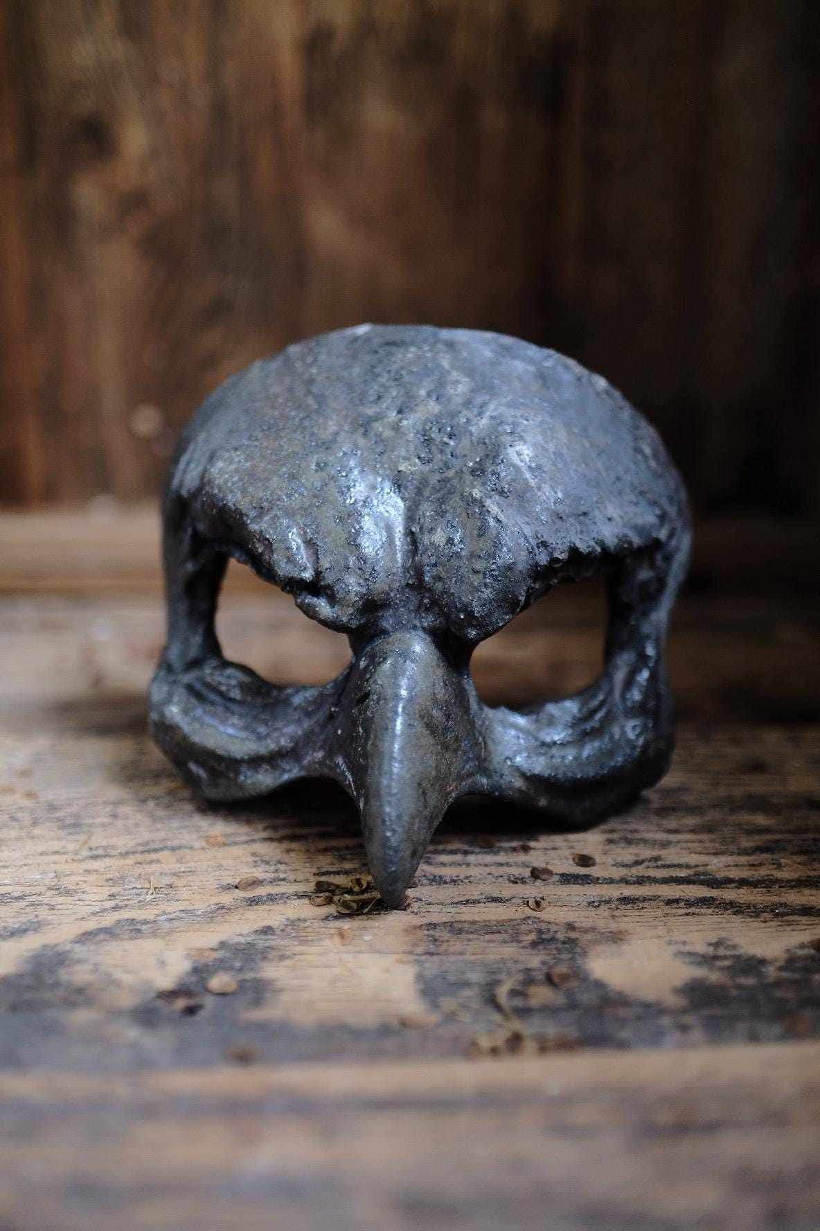 Woodfired Ceramic Bird Mask -  Ocean Seaweed