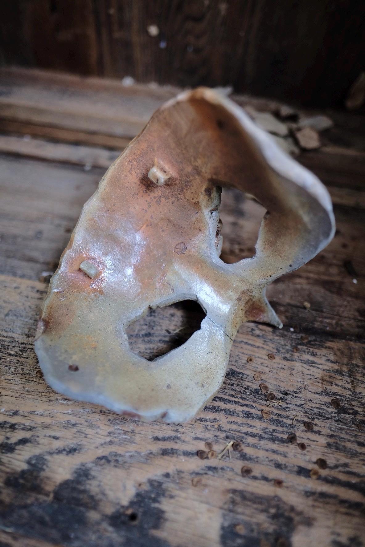 Woodfired Ceramic Bird Mask - SAND DUNE