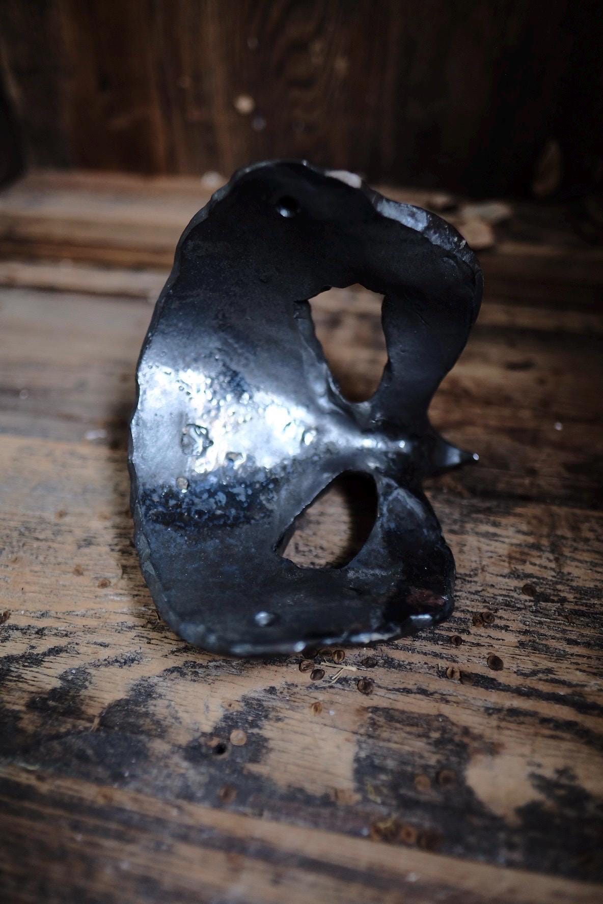 Woodfired Ceramic Bird Mask -  Leather & Tobacco