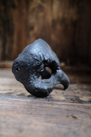 Woodfired Ceramic Bird Mask -  Leather & Tobacco