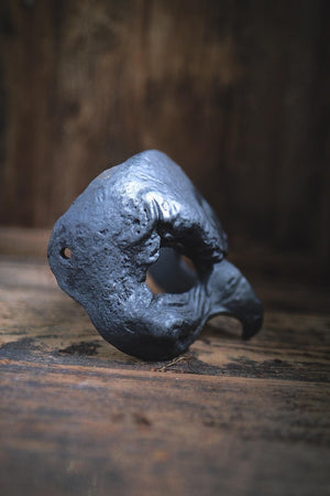 Woodfired Ceramic Bird Mask - IRON