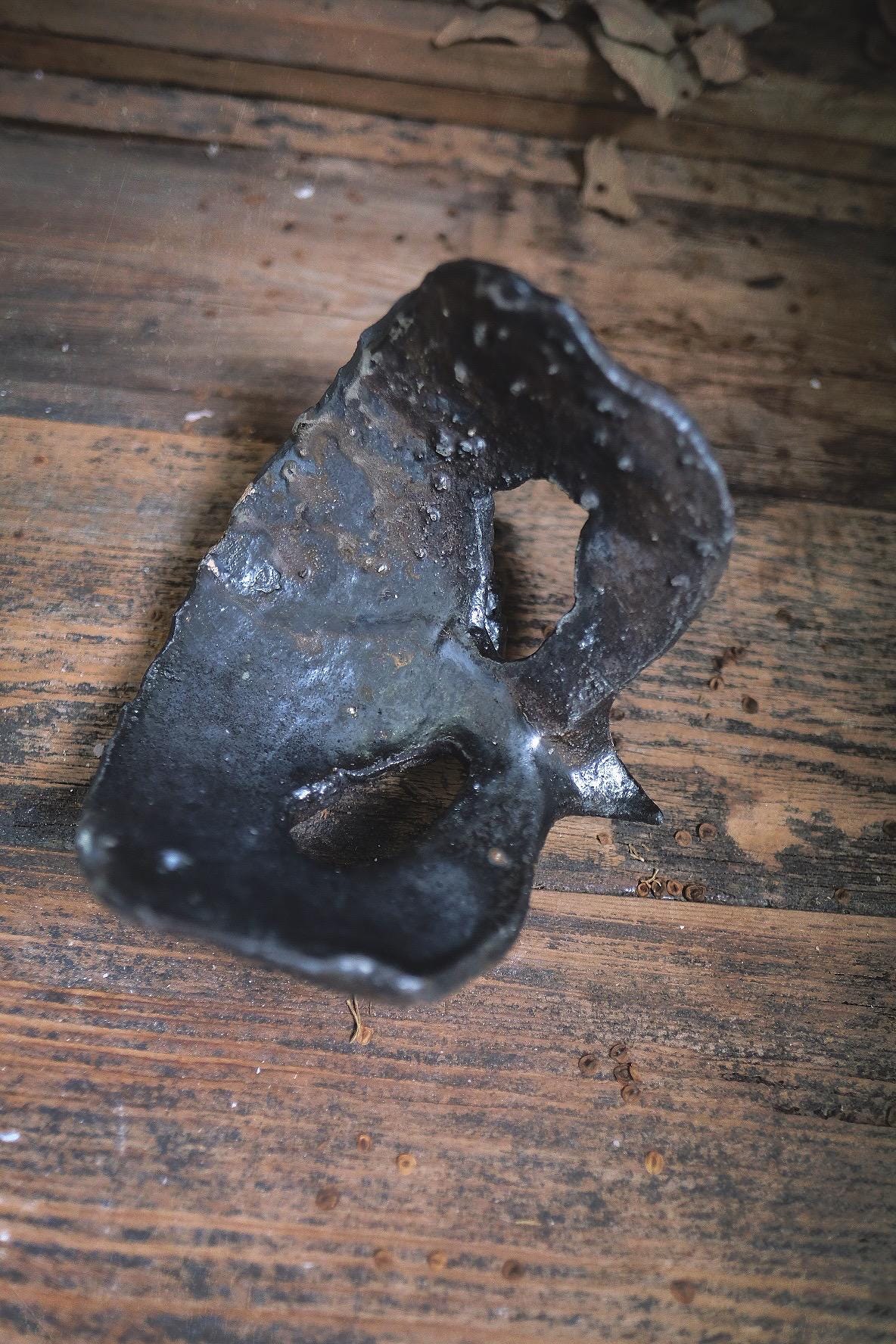 Woodfired Ceramic Bird Mask -  Volcanic Ash