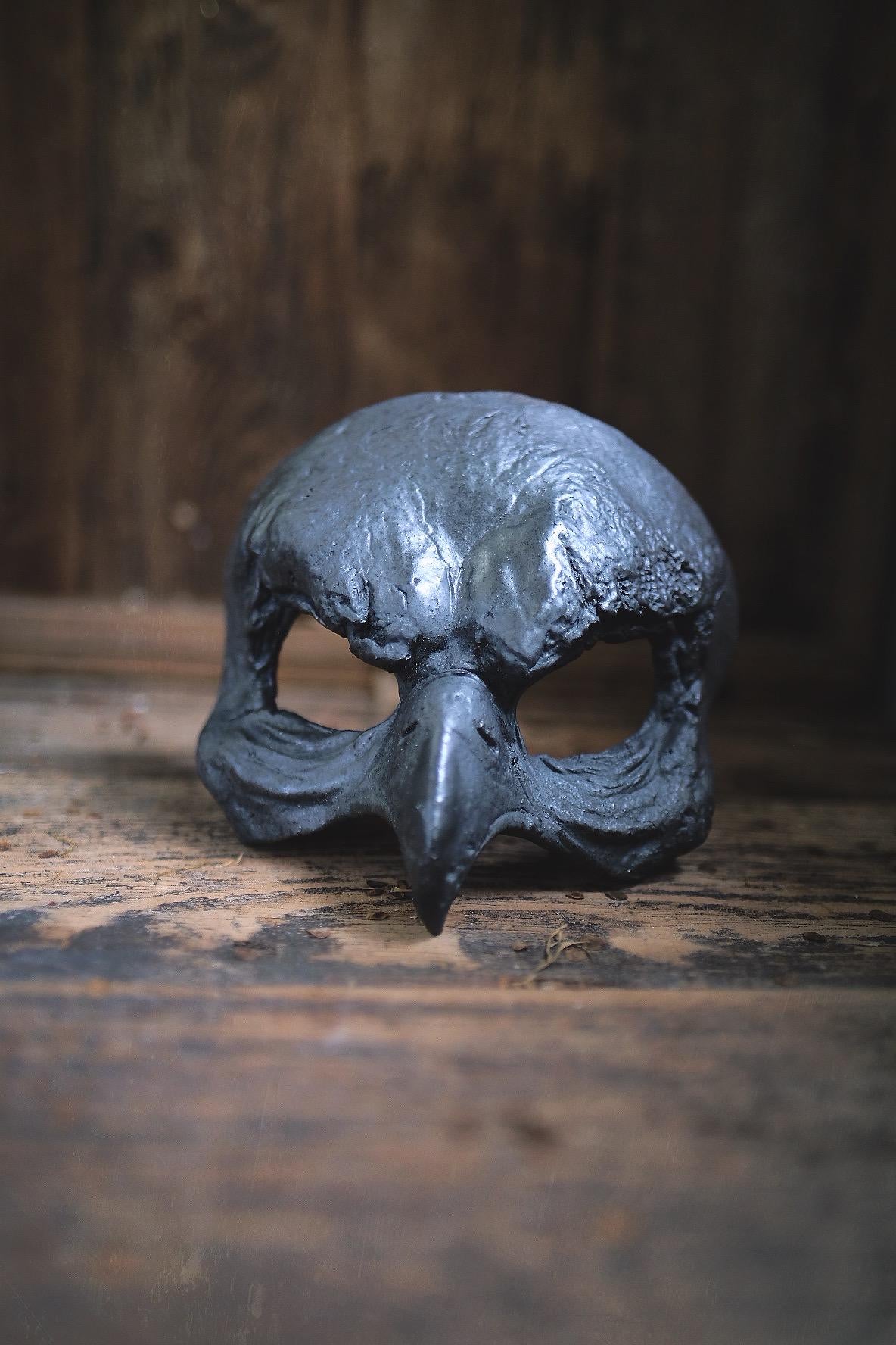 Woodfired Ceramic Bird Mask - IRON