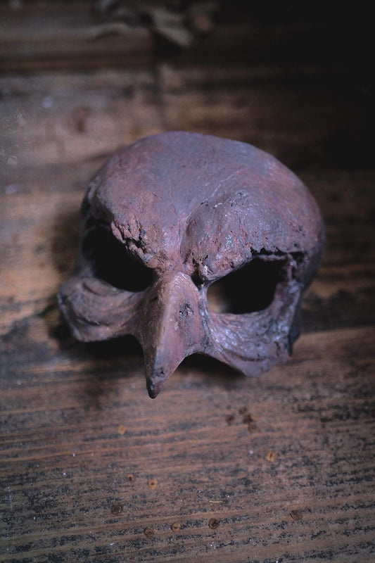 Woodfired Ceramic Bird Mask -RUST
