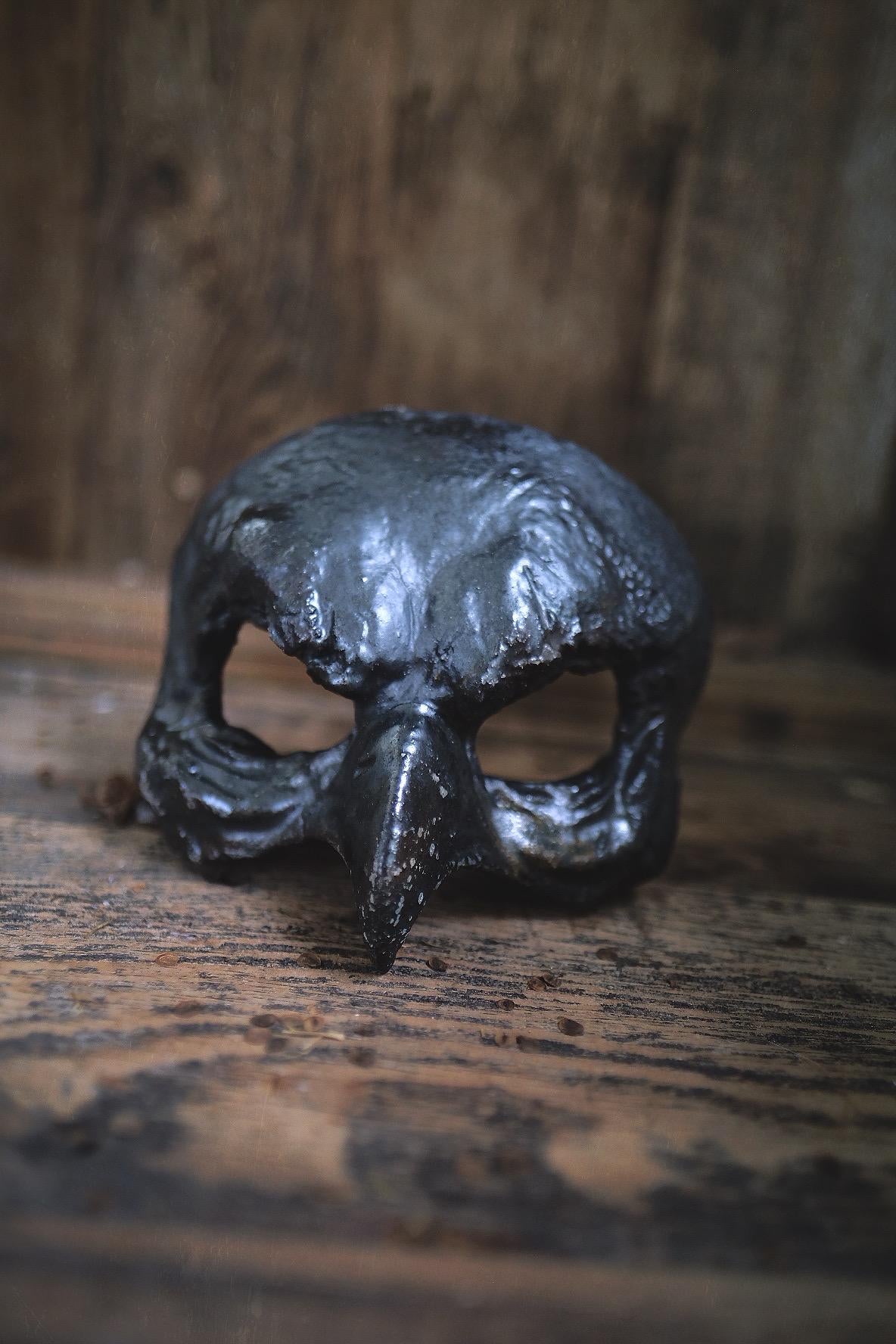Woodfired Ceramic Bird Mask -  Volcanic Ash