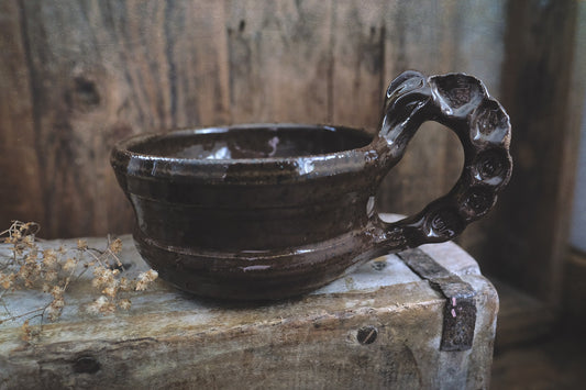 Carved Handle Mug