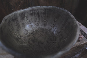 Forest Carved Ceramic Bowl