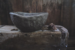 Forest Carved Ceramic Bowl
