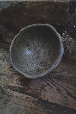 Forest Carved Ceramic Bowl