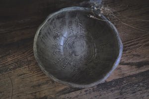 Forest Carved Ceramic Bowl