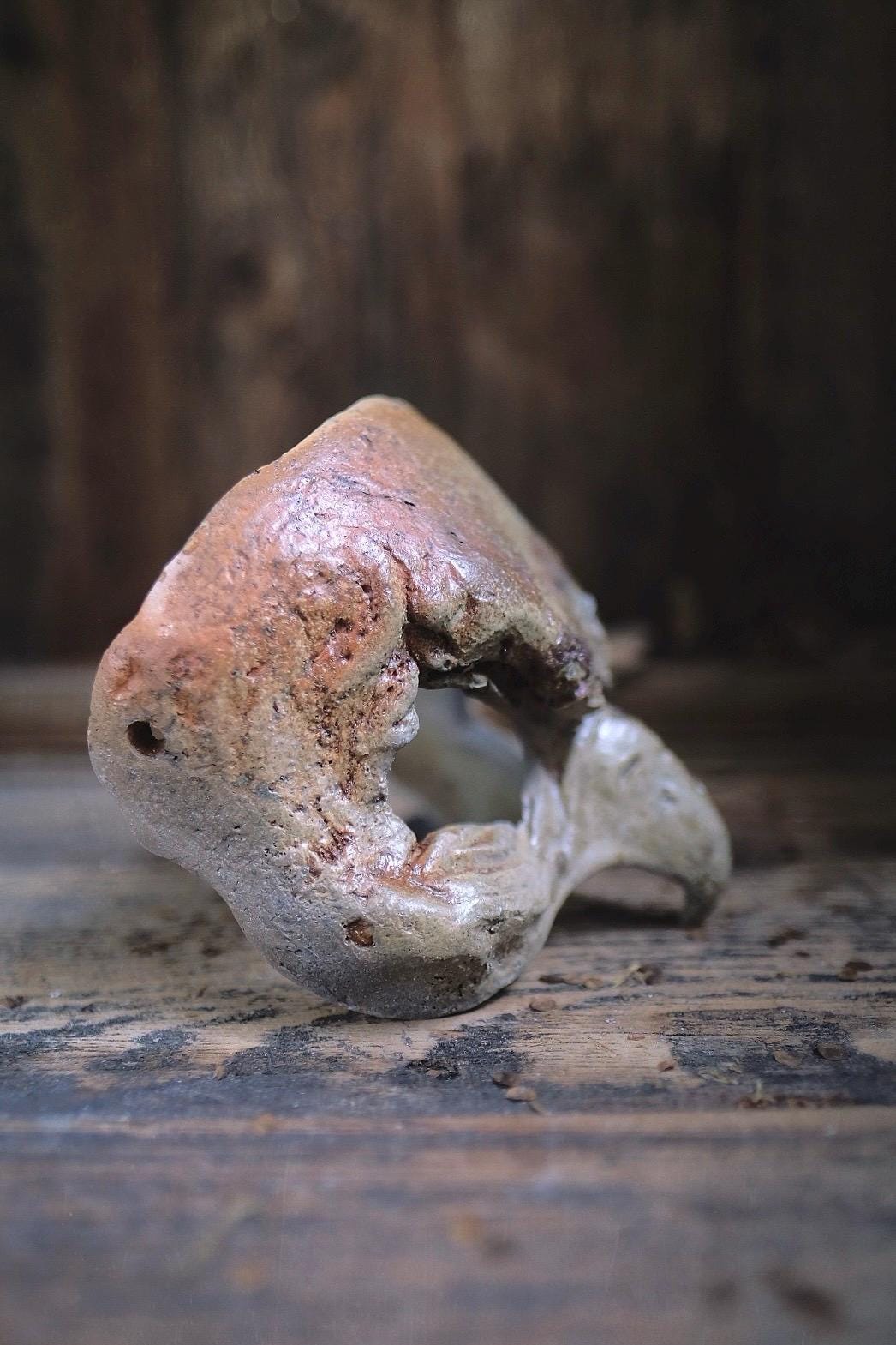 Woodfired Ceramic Bird Mask - SAND DUNE