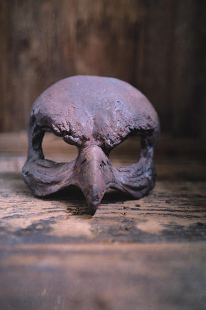 Woodfired Ceramic Bird Mask -RUST