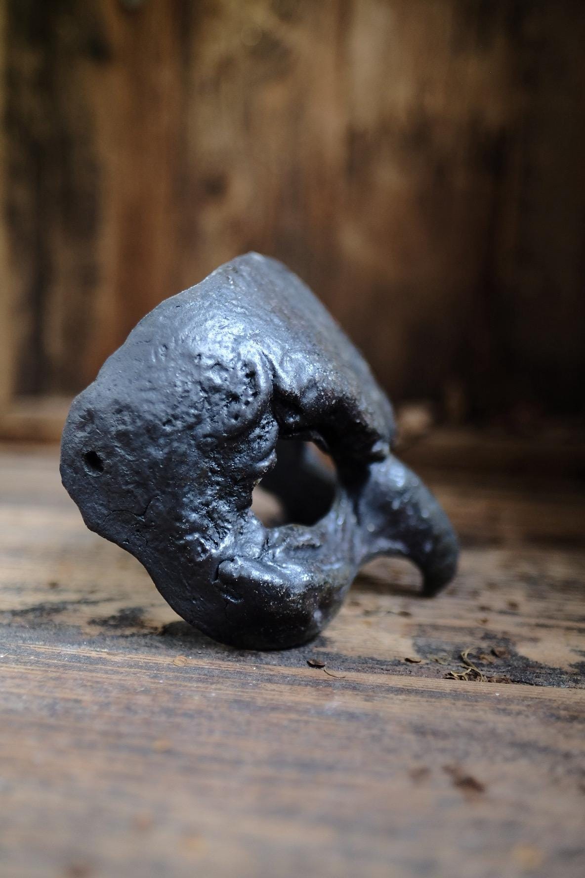 Woodfired Ceramic Bird Mask -  Ocean Seaweed