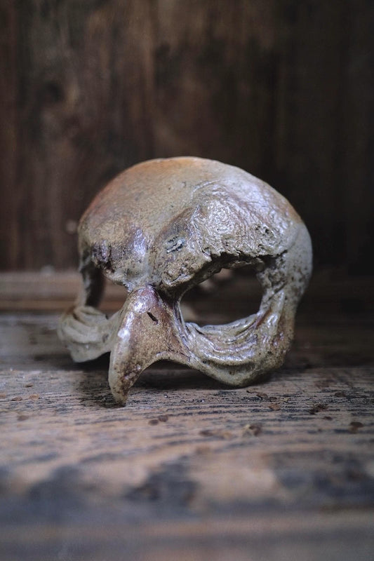 Woodfired Ceramic Bird Mask - SAND DUNE