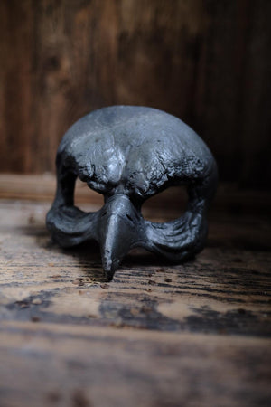 Woodfired Ceramic Bird Mask -  Leather & Tobacco