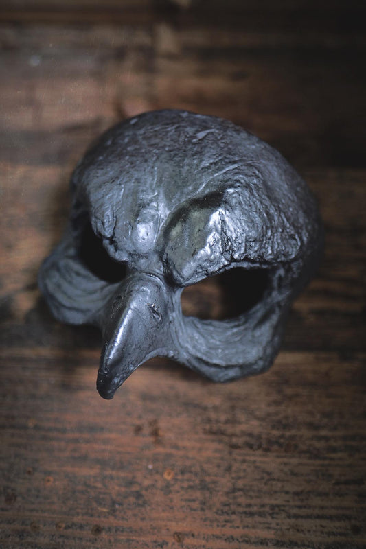Woodfired Ceramic Bird Mask - IRON